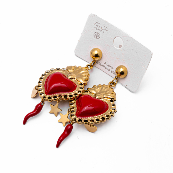 ARETES ZO14563E DORADO Acero Inoxidable