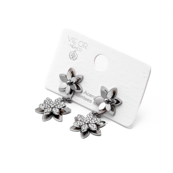 ARETES ZO14530E PLATEADO Acero Inoxidable