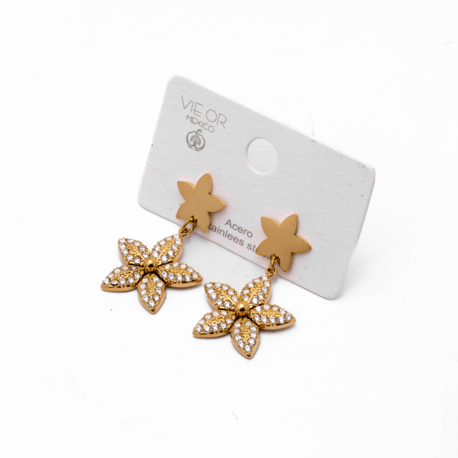 ARETES ZO15113E DORADO Acero Inoxidable