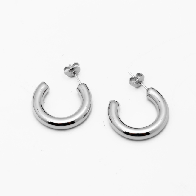 ARETES ZO15611E/5.0*25MM PLATEADO Acero Inoxidable