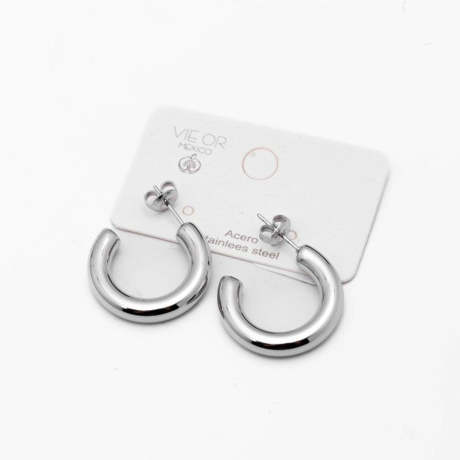 ARETES ZO15611E/5.0*25MM PLATEADO Acero Inoxidable