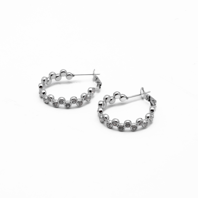 ARETES ZO15330E PLATEADO Acero Inoxidable
