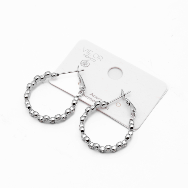 ARETES ZO15330E PLATEADO Acero Inoxidable