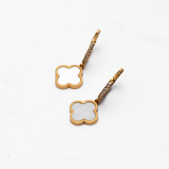 ARETES ZO14153E DORADO+BLANCO Acero Inoxidable