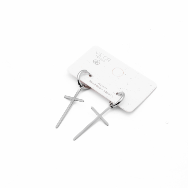 ARETES ZO9241E PLATEADO Acero Inoxidable
