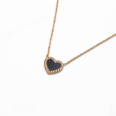 COLLAR ZO12111N DORADO+NEGRO Acero Inoxidable