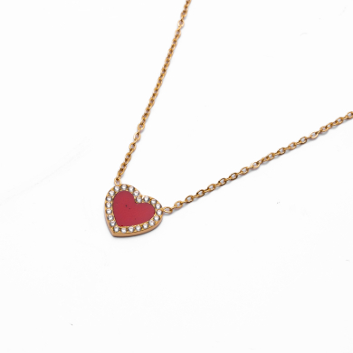 COLLAR ZO12111N DORADO+ROJO Acero Inoxidable E21