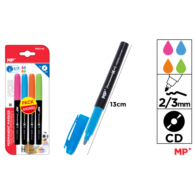 MARCADOR PERMANENTE 4 UDS PACK AHORRO - H18