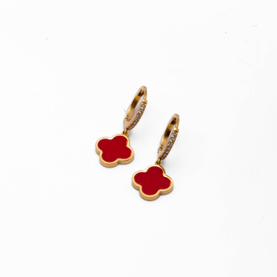 ARETES ZO14153E DORADO+ROJO Acero Inoxidable G35