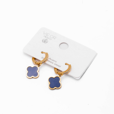 ARETES ZO14153E DORADO+AZULON Acero Inoxidable G35