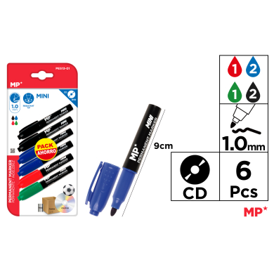 MARCADOR PERMANENTE MINI 6U - H11