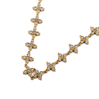 COLLAR ZO15147N DORADO+BLANCO Acero Inoxidable E410