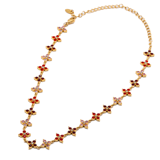 COLLAR ZO15147N DORADO+ROJO Acero Inoxidable E410