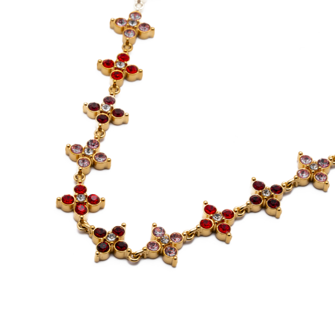COLLAR ZO15147N DORADO+ROJO Acero Inoxidable E410