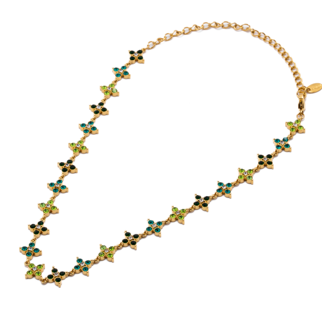COLLAR ZO15147N DORADO+VERDE Acero Inoxidable E410