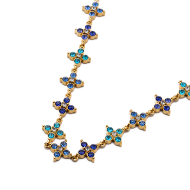 COLLAR ZO15147N DORADO+AZUL Acero Inoxidable E410