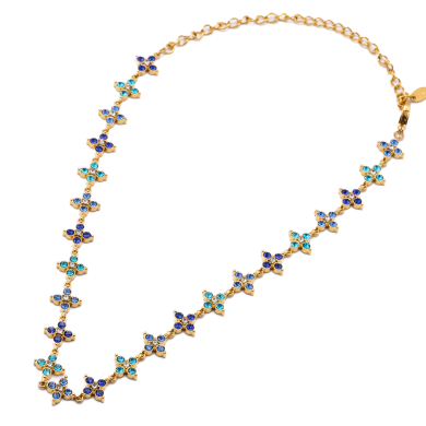 COLLAR ZO15147N DORADO+AZUL Acero Inoxidable E410