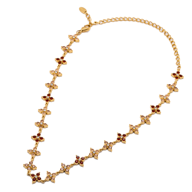 COLLAR ZO15147N DORADO+CAFE Acero Inoxidable E410