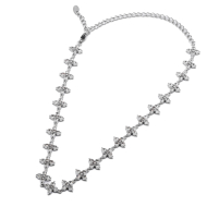 COLLAR ZO15147N PLATEADO+BLANCO Acero Inoxidable E410