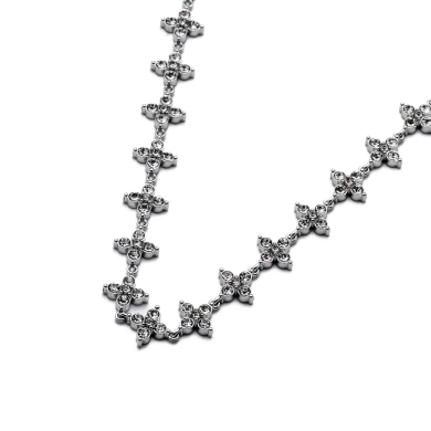 COLLAR ZO15147N PLATEADO+BLANCO Acero Inoxidable E410