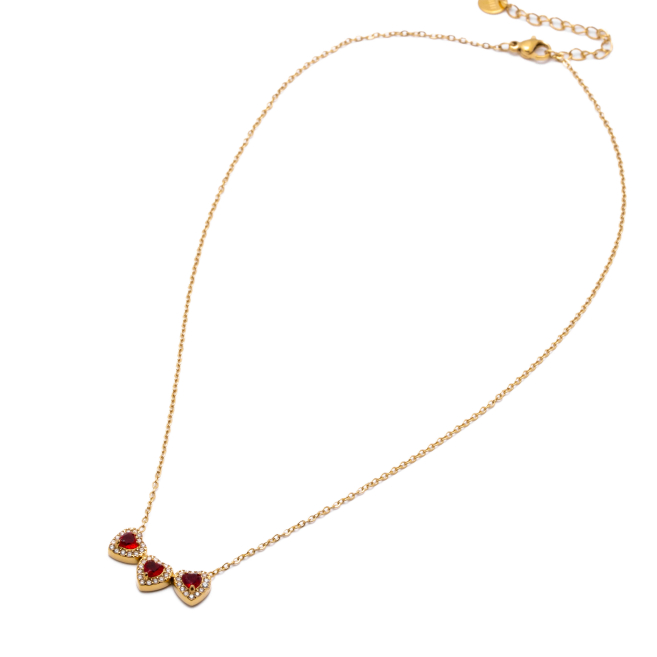 COLLAR ZO14967N DORADO+ROJO Acero Inoxidable