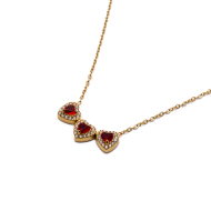 COLLAR ZO14967N DORADO+ROJO Acero Inoxidable