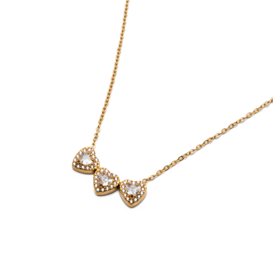 COLLAR ZO14967N DORADO+BLANCO Acero Inoxidable 2D21