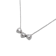 COLLAR ZO14967N PLATEADO+BLANCO Acero Inoxidable