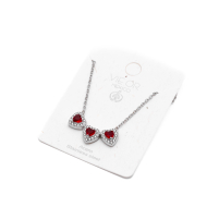 COLLAR ZO14967N PLATEADO+ROJO Acero Inoxidable