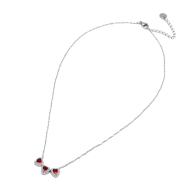 COLLAR ZO14967N PLATEADO+ROJO Acero Inoxidable