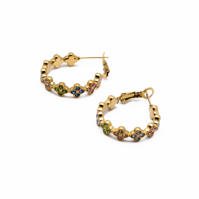 ARETES ZO13539E DORADO+MULTICOLOR Acero Inoxidable G25
