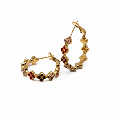 ARETES ZO13539E DORADO+ROJO Acero Inoxidable G25