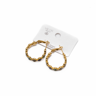 ARETES ZO13539E DORADO+AZUL Acero Inoxidable G25