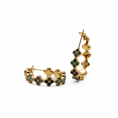 ARETES ZO13539E DORADO+AZUL Acero Inoxidable G25