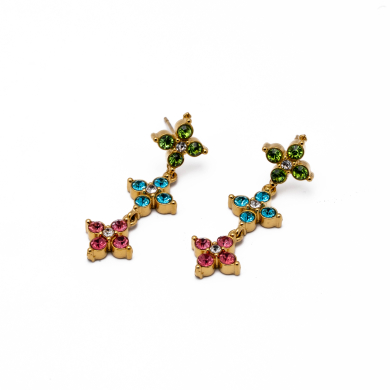 ARETES ZO15145E DORADO+MULTICOLOR Acero Inoxidable G25