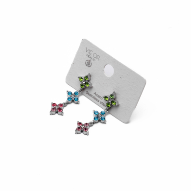 ARETES ZO15145E PLATEADO+MULTICOLOR Acero Inoxidable G25