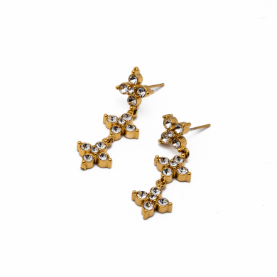 ARETES ZO15145E DORADO+BLANCO Acero Inoxidable