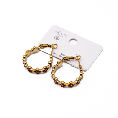 ARETES ZO13539E DORADO+ROSA Acero Inoxidable G25