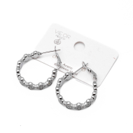 ARETES ZO13539E PLATEADO+BLANCO Acero Inoxidable G25