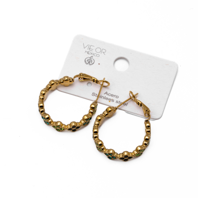 ARETES ZO13539E DORADO+VERDE Acero Inoxidable G25