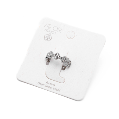 ANILLO ZO15014R PLATEADO+BLANCO Acero Inoxidable A41