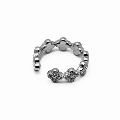 ANILLO ZO15014R PLATEADO+BLANCO Acero Inoxidable A41