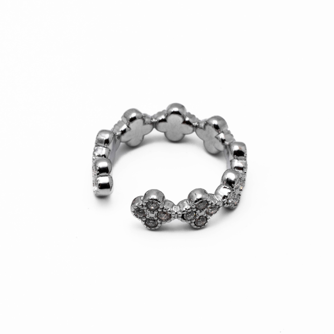 ANILLO ZO15014R PLATEADO+BLANCO Acero Inoxidable A41