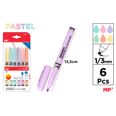 MARCATEXTOS PASTEL 6UDS PACK AHORRO - H15