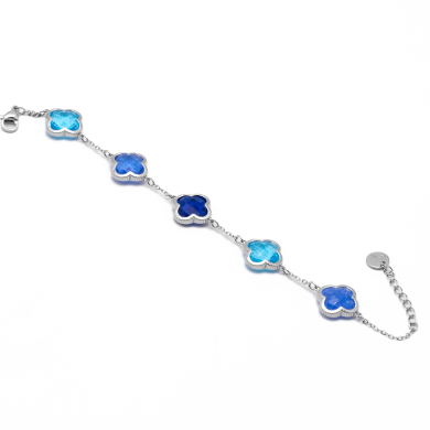 PULSERA ZO13948B PLATEADO+AZUL Acero Inoxidable