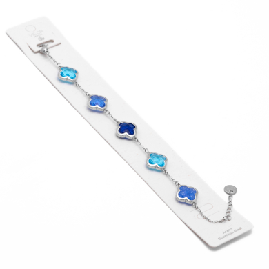 PULSERA ZO13948B PLATEADO+AZUL Acero Inoxidable