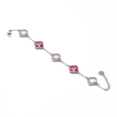 PULSERA ZO13948B PLATEADO+ROSA Acero Inoxidable 2C38