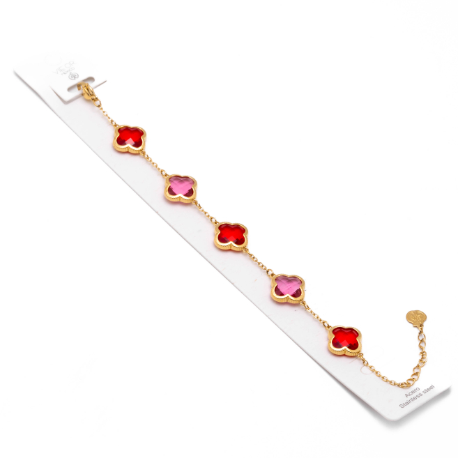 PULSERA ZO13948B DORADO+ROJO Acero Inoxidable 2C38