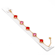 PULSERA ZO13948B DORADO+ROJO Acero Inoxidable 2C38