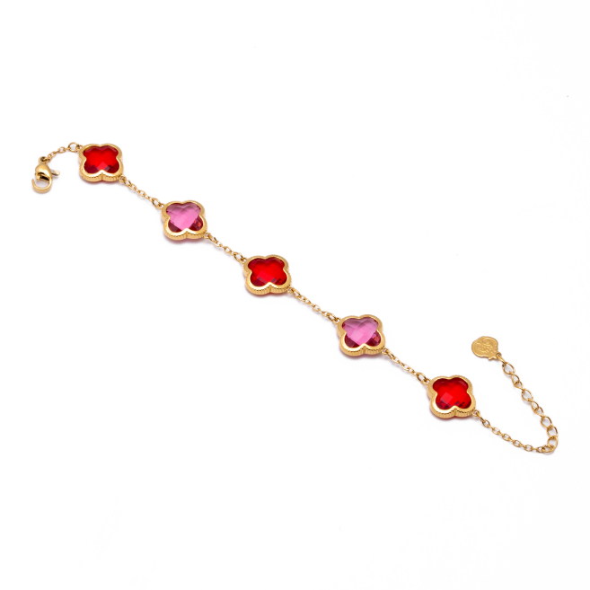PULSERA ZO13948B DORADO+ROJO Acero Inoxidable 2C38